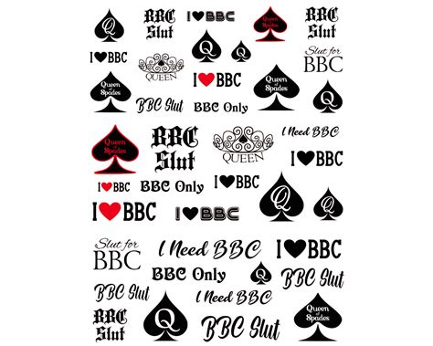 bbc slut tattoos|12pc Temporary Tattoo BBC Slut and Queen of Spades QOS